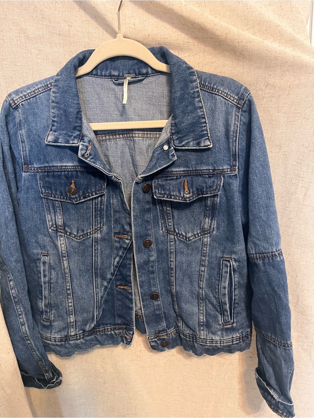 Free People Medium Blue Denim Jacket